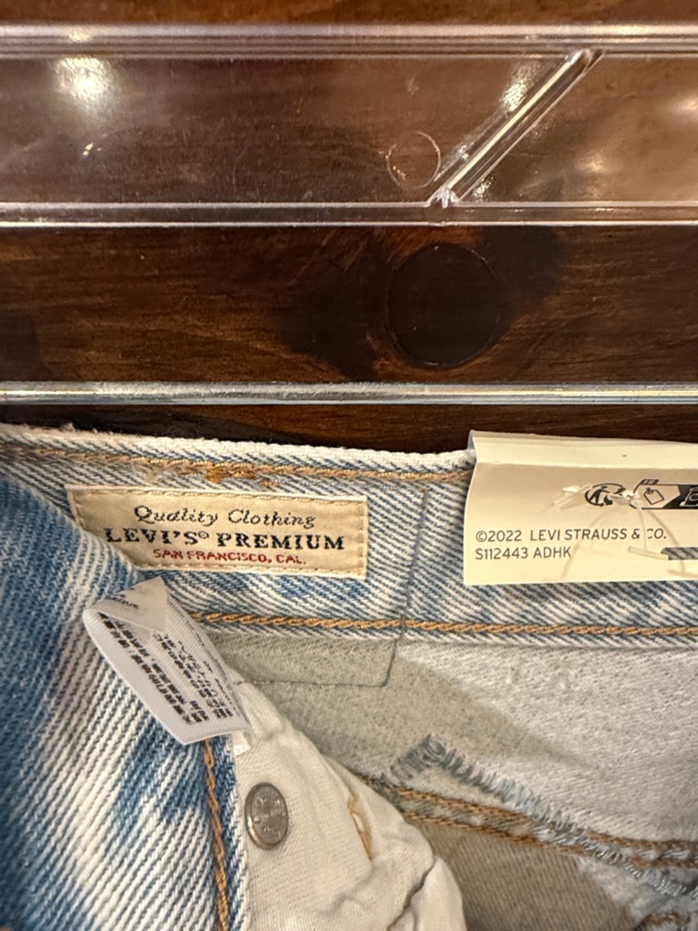 Levi's Light Blue Distressed Denim Cutoff Shorts 501 size 30 NWT - Picture 7 of 11